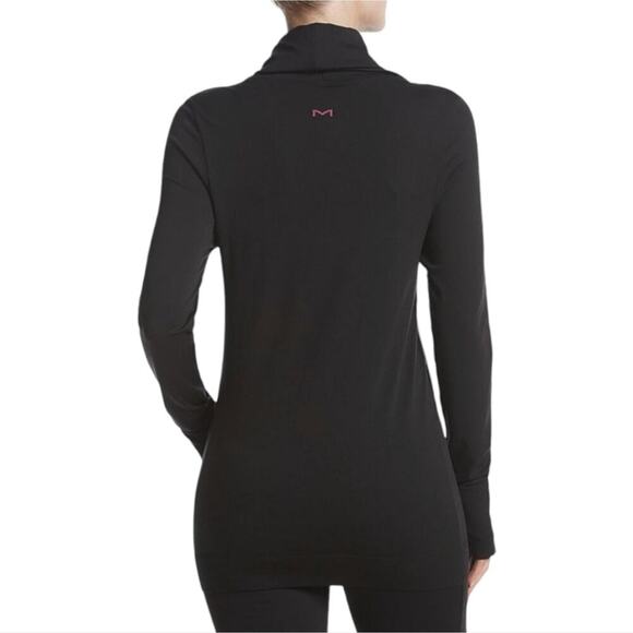 Maidenform Women's Seamless Sport Base layer Thermal Cowl Neck Tunic Black Med - Picture 3 of 8